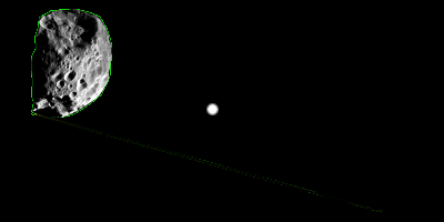 Zákryt hvězdy planetkou, ilustrační animace